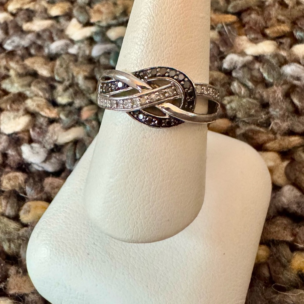 Sterling Silver and Diamond Infinity Ring